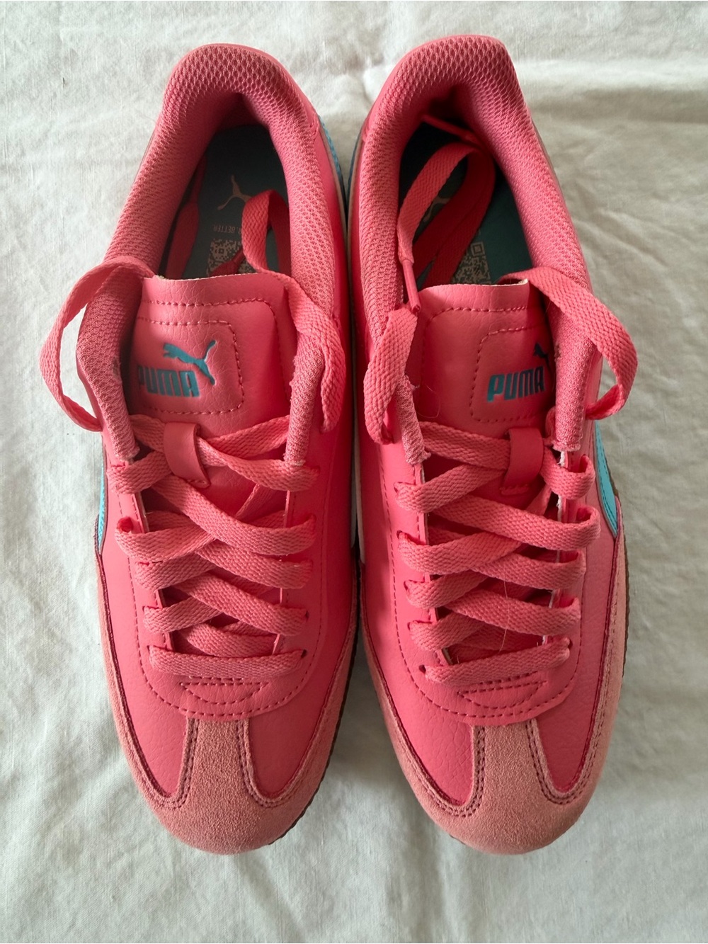 Puma Club Era 2 Pink Athletic Sneakers with Teal Insole